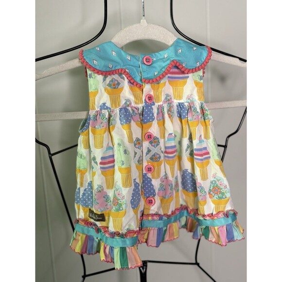 Matilda Jane Baby Cherry On Top Ice Cream Dress Bloomer Short Sz 12-18 Mos Girl - Picture 6 of 9